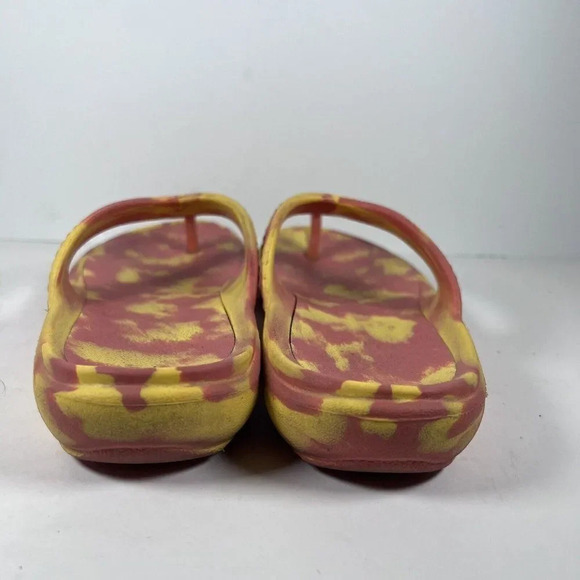 LL Bean Orange/Yellow Slip On Flip Flop Thong Sandals Women's Size 6 - Picture 4 of 8